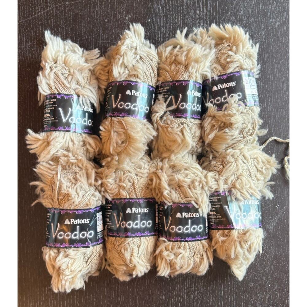 Lot of 8 Patons Voodoo Yarn in Suede Bulky Eyelash